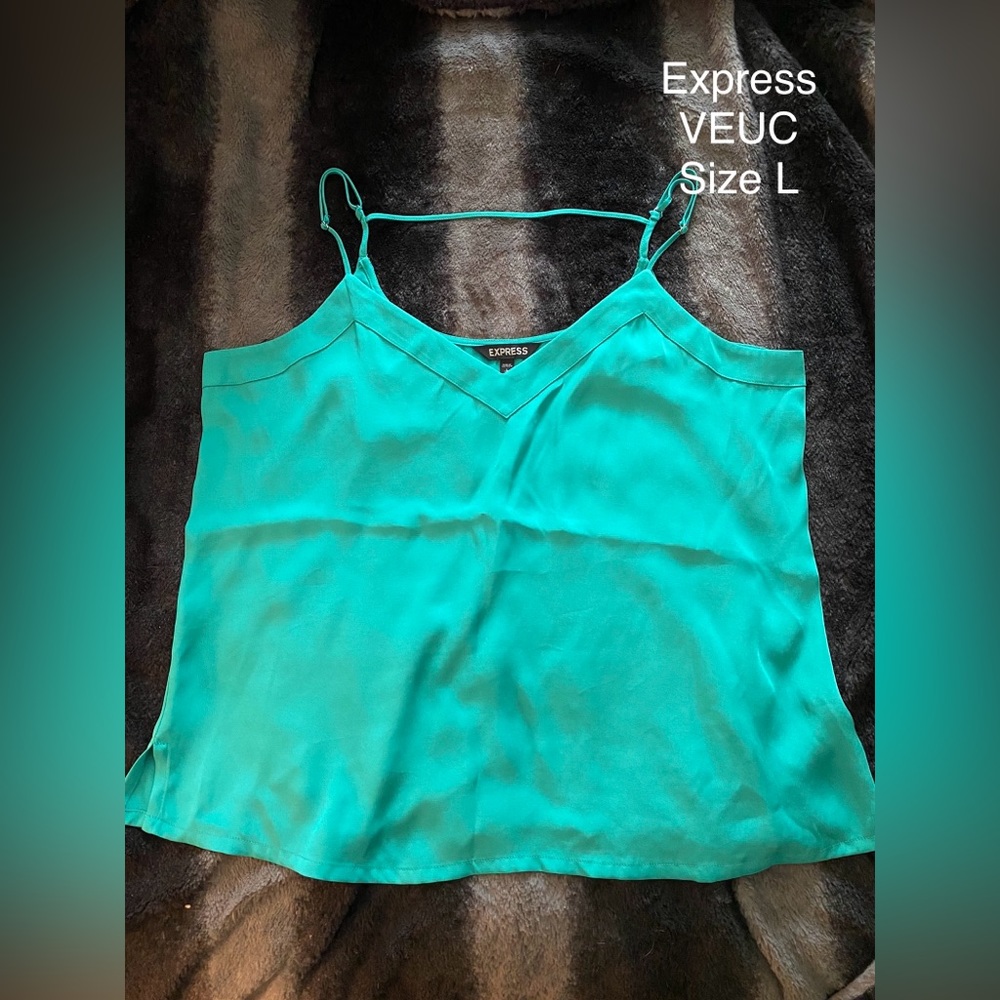 EUC Express Silky Cami Emerald Green Size L